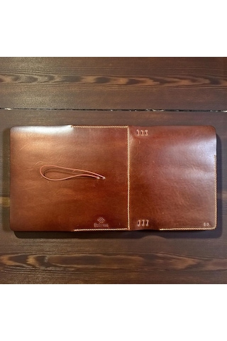 Guizzmo A5 Deri Defter Kılıfı, Kahverengi, El Yapımı, 3 Lastikli, 6 Deftere Kadar Kullanım, Kişiselleştirilebili 0.75 LT - 2.5 LT - 12 KG