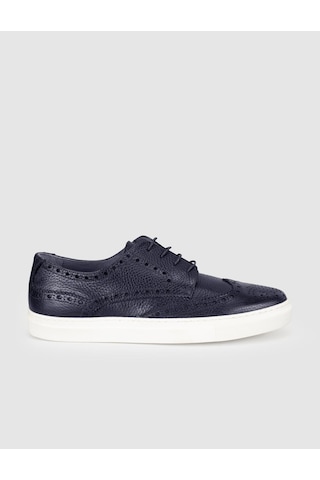 Cabani Lacivert Hakiki Deri Erkek Oxford Sneaker