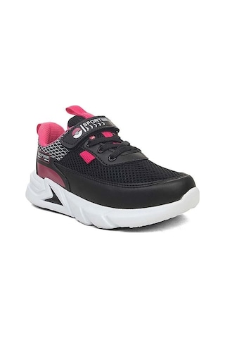 Minicup Kids Minicup Siyah Fuşya Renk Cırtlı Kız Çocuk Spor Ayakkabı Fuşya - Siyah