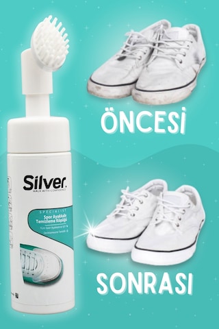 Silver Güçlendirilmiş Formül Fırçalı Spor Ayakkabı Bakım Temizleme Köpüğü 150 ML Çok Renkli