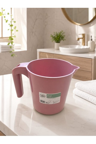 Yuvarlak Şeffaf Maşrapa 1,5 L Pembe