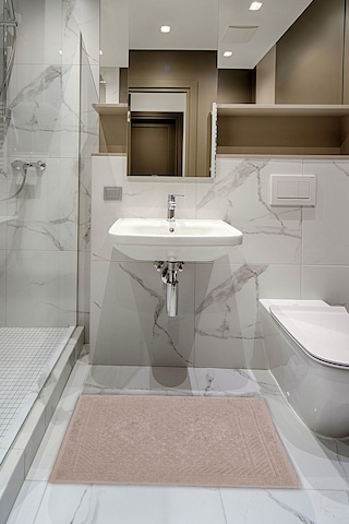 Mira Home Ayak İzli Banyo Havlusu % 100 Pamuk Yumuşak Ayak Havlusu 50x70 Cm Kahve Kahverengi