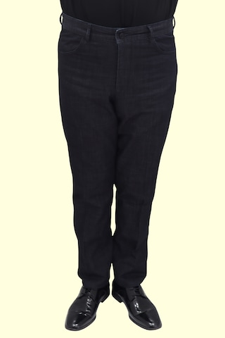Toricelli Fistan Store Erkek Desenli Trc-811 Yüksek Bel Klasik Kesim Rahat Kalıp Boru Paça Yandan Cep Yazlık Battal Tensel Keten Pantolon Siyah