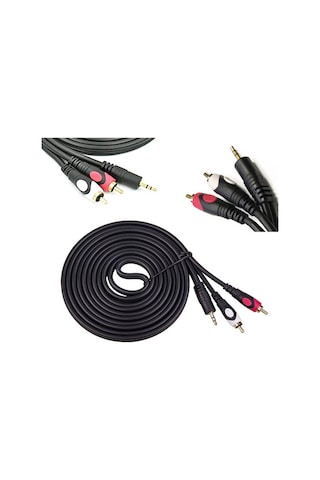 Wozlo 2 Rca Tos Lale To Stereo 3.5 MM Ses Kablosu Özel Bakır Seri 3 M