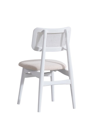 Helios Hazeranlı Ahşap Bohem Sandalye Beyaz - Krem