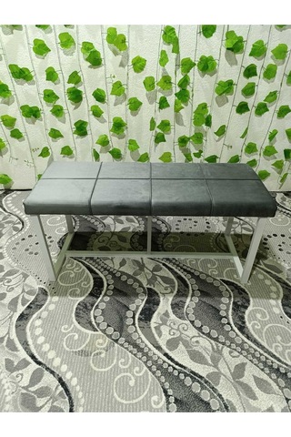 Özcan Metal Puf Bench Metal Ayaklı Bench Puf Bank Antre Mutfak Salon Yatak Odası Puf Bank 105 40 Gri