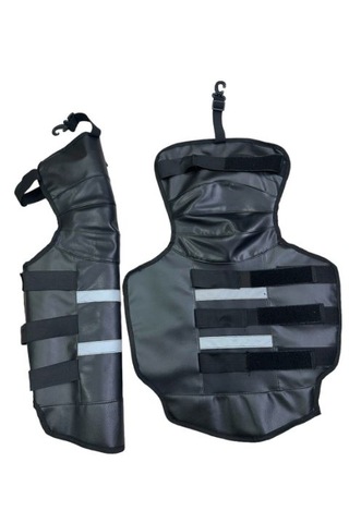 Bike Sky Diz & Bacak Koruma Deri Reflektörlü Dizlik + Kol Telefon Tutucu Çanta Siyah