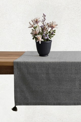 Selendi Runner Siyah Masa Örtüsü