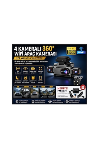4 Kamera + 360 Görüş + Wifi + Gece Görüşü + Park Kiti Hediye