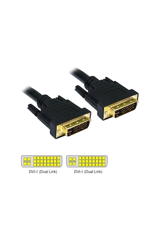 Dvi To Dvi Kablo Çift Filtreli Dvi-I Dual Link 24+5 - 1.8 Metre