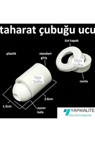 4 Adet Taharat Çubuğu Ucu Plastik Beyaz Taharet Borusu Ucu Beyaz