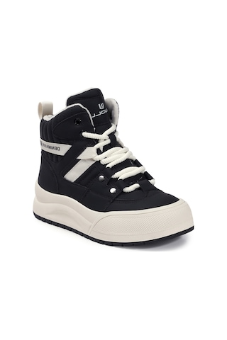Siyah Sneakers Vegan Kadın Bot Bordo