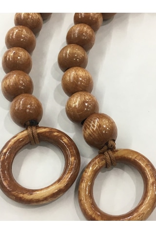 Karantuhafiye Çanta Sapı Ahşap Boncuklu Koyu Ahşap Koyu Ahşap