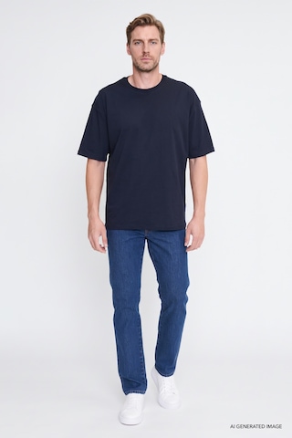 Ac&Co / Altınyıldız Classics Erkek Lacı %100 Pamuk Oversize Fit Rahat Kesim Bisiklet Yaka Basic Tişört