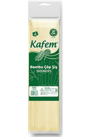Kafem Bambu Çöp Şiş 30 CM 3 MM 100 Lü x 10 Paket