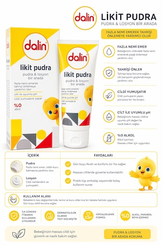 Dalin Likit Pudra 100 Ml Pudra & Losyon Bir Arada Bebek Bakım Kremi