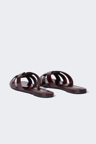 DeFacto Kadın Düz Taban Suni Deri Terlik D8981AX25SMBR131 Bordo