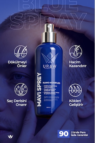 Uraw Saç Kökü Aktivasyonunu Destekleyen Gelişmiş Kompleks Mavi Sprey 125 ML