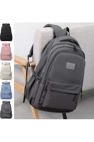 Novahub Yenidoğan Tasarım Solid Color Backpack Teenager School Bag Travel Shoulder Bag For Men Women White Beyaz
