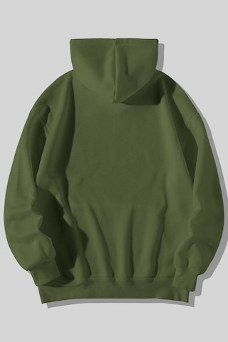Harmandar Üç İplik Ying Yang Kedi Baskılı Unisex Çimen Kanguru Cepli Kapüşonlu Sweatshirt Hoodie Çimen