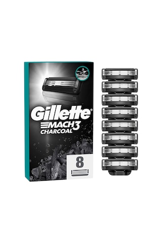 Gillette Mach3 Charcoal Avantajlı Yedek Tıraş Bıçağı 8'li