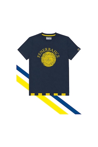 Fenerium Erkek Tribün Tek Renk Logolu T-shirt Uv Kutu Hediyeli Lacivert
