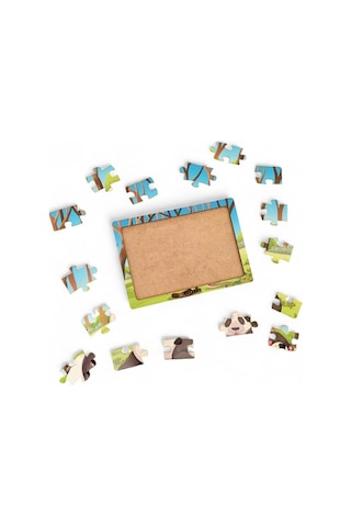 Panda 16 Parça Eğitici Öğretici Ahşap Çocuk Puzzle Yapboz Bebek Çocuk Oyuncak