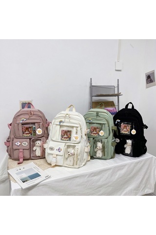 Japon Lisesi Kız Sırt Çantası Okul Çantaları Genç Kızlar Için Çok Cepler Yeni Kawaii Sırt Çantası Kadın Harajuku Sevimli Mochila