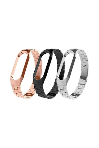 Xiaomi Mi Band 5 Krd-04 Metal Kordon Uyumlu