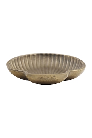 Yargıcı Deniz Kabuğu Formunda Pirinç Kaplama Dekoratif Kase 15x3 Cm 26ynha1028c St