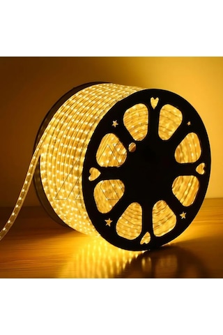 20 Metre Günışığı Silikonlu Hortum Şerit Led Işık Fişli 3 Çipli