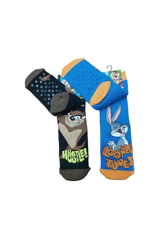 2'li Looney Tunes Tabanı Kaydırmaz Kışlık Havlu Çocuk Çorap-çok Renkli Çok Renkli