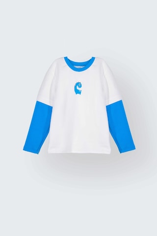 Luess Erkek Çocuk Dino Nakışlı %100 Pamuklu Sweatshirt 1-2 Yaş 5-6 Yaş -Beyaz