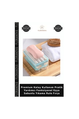 Premium Kolay Kullanım Pratik Yardımcı Fonksiyonel Eşya Sabunlu Yıkama Rulo Fırça Çok Renkli