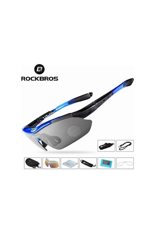 Rockbros Polarize Uv Korumalı Mavi Bisiklet Gözlüğü Açık Gri