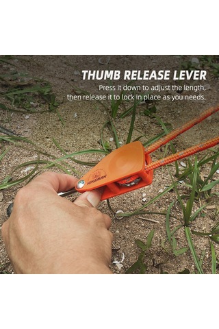 Springsun Turuncu 6mm 5m Poliester Kamp Rope, Kaydırma Ayarlı Zincir Alaşımlı Pulley, 348kg Yük Kapasitesi Portakal