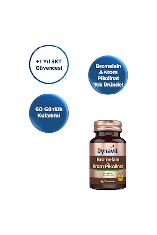 Dynavit Bromelain Krom Pikolinat 60 Kapsül