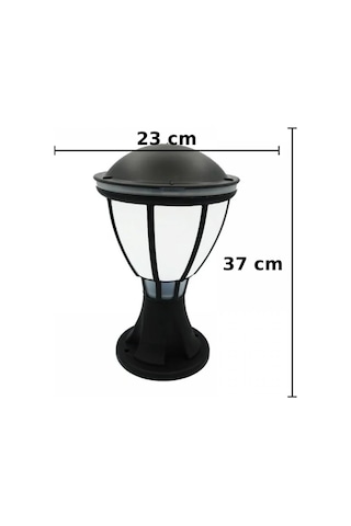 Zita Bahçe Aydınlatma Kupa Set Üstü Armatür Siyah 37 CM E-27 Duylu
