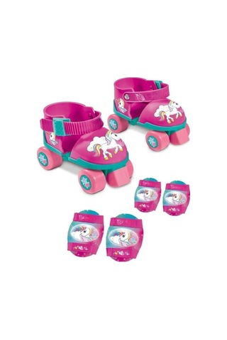 Unicorn Ayarlanabilir Çocuk Paten Ve Koruyucu Seti Seti 22-29 Numara Dengeli Başlangıç Pateni