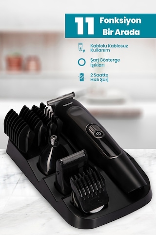 Goldmaster Idol 11-in-1 Hızlı Şarjlı Erkek Bakım Seti