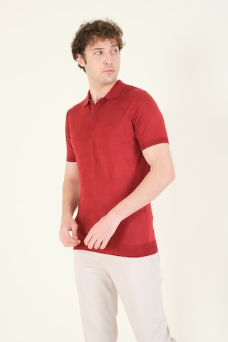Giyim Dünyası Erkek Çıtçıtlı Desenli Polo Yaka Merserize T-shirt Bordo 001