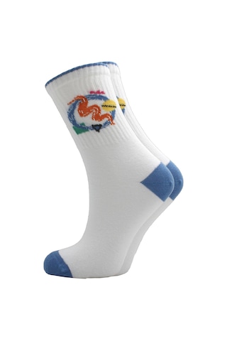 Kadın Çok Renkli Pamuklu Desenli Soket Çorap 3'lü Paket Çok Renkli