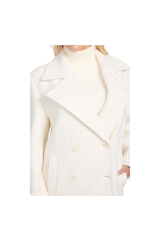 Kadın Leona Yün Karışımlı Kaban - Beyaz Beyaz