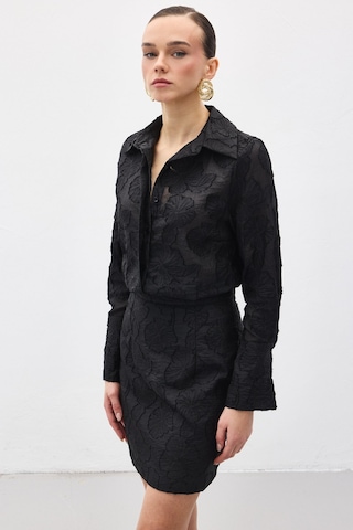 Sateen Belica Gömlek - Siyah-137146 Siyah