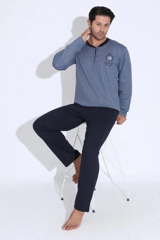 Uzun Kollu Erkek Pijama Takımı Desen3