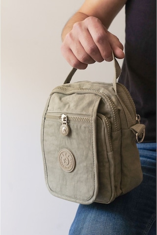 Krinkıl/klinkır Su Geçirmez İthal Kumaş Cırtlı Çokgözlü Erkek Çapraz Omuz Ve El Çantası Bej 11-6k Bej