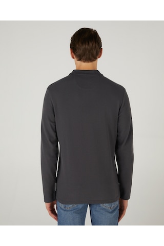 Skechers M Polo Casual Comfort Long Sleeve Polo Erkek Antrasit Polo Yaka Tshirt S242198-003 Antrasit