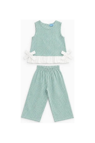 Poala Kids Paris Yeşil Kareli Takım