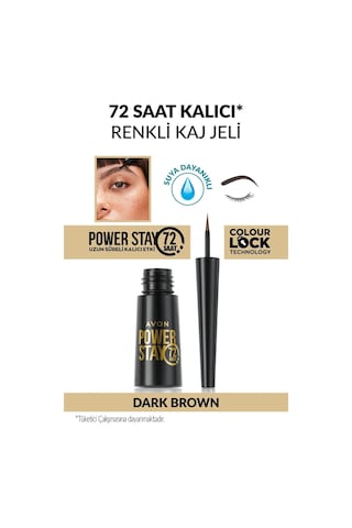 Avon Power Stay 72 Saat Kalıcı Kaş Jeli Dark Brown