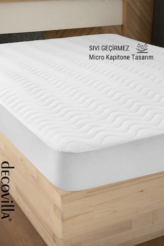 Micro Kapitone Fitted Full Kenar Su Sıvı Geçirmez Yatak Koruyucu Alez Beyaz Micro Kapitone Fitted Full Kenar Su Sıvı Geçirmez Yatak Koruyucu Alez Beyaz